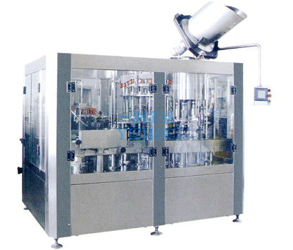 全自动冲瓶、灌装、旋盖一体机